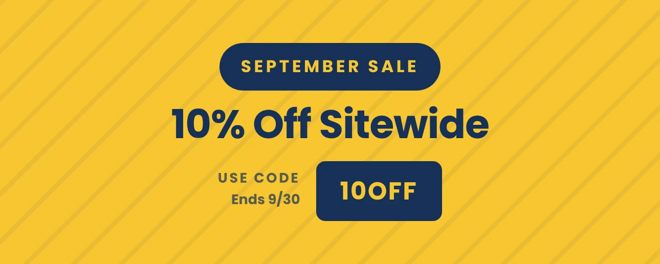 September Sale: 10% off sitewide with code 10OFF. Ends 9/30.